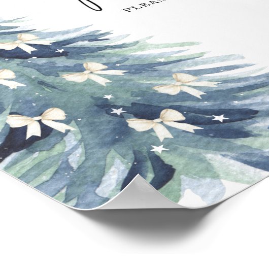 Winter tree with bows Favors ポスター (角)