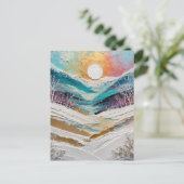 Winter Trees and Snow Painting ポストカード (スタンド正面)