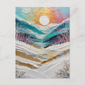 Winter Trees and Snow Painting ポストカード (正面)