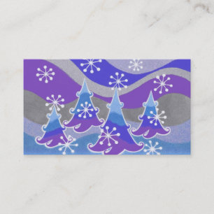 Winter Trees Blueビジネスカードブルー 名刺
