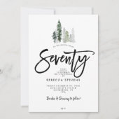 winter trees festive 70th birthday invitation 招待状 (正面)