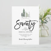 winter trees festive 70th birthday invitation 招待状 (スタンド正面)
