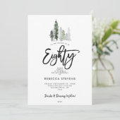 winter trees festive 80th birthday invitation 招待状 (スタンド正面)