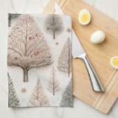 Winter Trees - Rustic Holiday Forest (1) キッチンタオル (四つ折り)