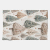 Winter Trees - Rustic Holiday Forest (1) キッチンタオル (横)