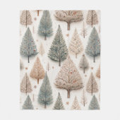 Winter Trees - Rustic Holiday Forest (1) フリースブランケット (正面)