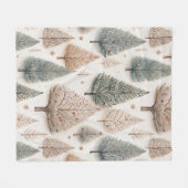 Winter Trees - Rustic Holiday Forest (1) フリースブランケット (正面(横))