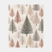Winter Trees - Rustic Holiday Forest (2) フリースブランケット (正面)