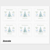 Winter twin boys Baby Shower Bookplates スクエアシール (シート)