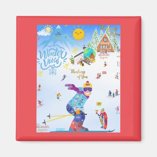 Winter Vibes マグネット (正面)