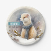 Winter Vibes Ermine – 誕生日パーティー –  ペーパープレート (正面)