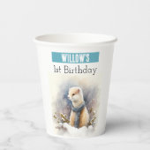 Winter Vibes Ermine - 1st birthday - 紙コップ (裏面)