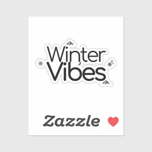 Winter Vibes – Minimalist Snowflake and Mountain シール (シート)