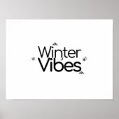 Winter Vibes – Minimalist Snowflake and Mountain ポスター (正面)
