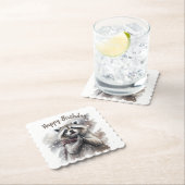 Winter Vibes Raccoon – バースデーパーティー – ペーパーコースター (インサイチュ)