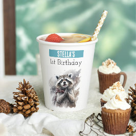 Winter Vibes Raccoon - 1歳の誕生日 –  紙コップ