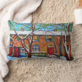 Winter Village絵を描の13インチX 21インチ装飾用クッション ランバークッション (ブランケット)