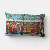 Winter Village絵を描の13インチX 21インチ装飾用クッション ランバークッション (裏面)