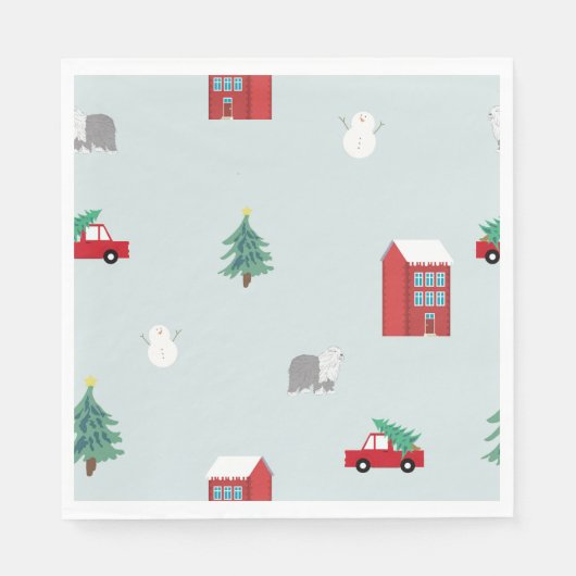 Winter Village スタンダードランチョンナプキン (正面)