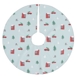 Winter Village ブラッシュドポリエステルツリースカート