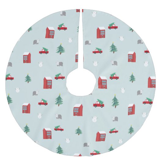 Winter Village ブラッシュドポリエステルツリースカート (正面)