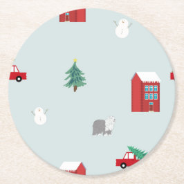 Winter Village ラウンドペーパーコースター