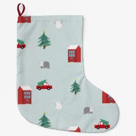 Winter Village ラージクリスマスストッキング