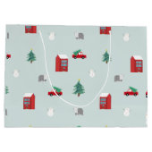 Winter Village Gift Bag - Holiday Gift Idea ラージペーパーバッグ (裏面)