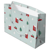Winter Village Gift Bag - Holiday Gift Idea ラージペーパーバッグ (裏面アングル)