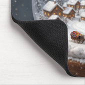 Winter Village In a Christmas Snow Globe マウスパッド (コーナー)