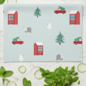 Winter Village Kitchen Towel - Christmas Gift キッチンタオル (折り畳み)