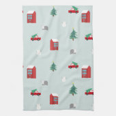 Winter Village Kitchen Towel - Christmas Gift キッチンタオル (縦)