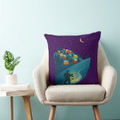 Winter Village Lantern Walk Night Scene Throw Pill クッション (椅子)