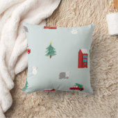 Winter Village Throw Pillow - Holiday Gift & Decor クッション (ブランケット)