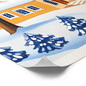 Winter Village with Frosted Trees and Snowy Hills ポスター (角)
