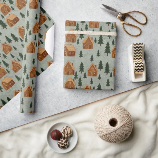 Winter Village Wrapping Paper ラッピングペーパー (クラフト)