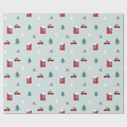 Winter Village Wrapping Paper - Christmas Gift ラッピングペーパー (フラット)