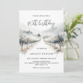 Winter Vineyard Birthday Invitation Wine Any Age 招待状 (スタンド正面)