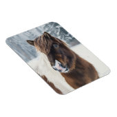Winter Warmth – Icelandic Horse Watercolor Magnet マグネット (右側)