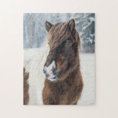 Winter Warmth Icelandic Horse Watercolor Puzzle  ジグソーパズル (縦)