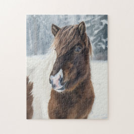 Winter Warmth Icelandic Horse Watercolor Puzzle  ジグソーパズル