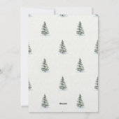 Winter Watercolor Animal Onederland First Birthday 招待状 (裏面)