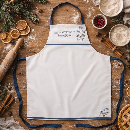 Winter Watercolor Botanical Kitchen エプロン