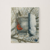 Winter Watercolor Cardinal ジグソーパズル (縦)