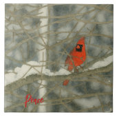 Winter Watercolor Cardinal タイル (正面)