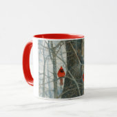 Winter Watercolor Cardinals マグカップ (正面左)