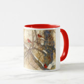 Winter Watercolor Cardinals マグカップ (正面右)