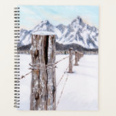 Winter watercolor mountain art planner プランナー手帳 (正面)