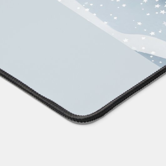 Winter Watercolor Snowfall Wave Personalized デスクマット (コーナー)
