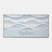Winter Watercolor Snowfall Wave Personalized デスクマット (正面)